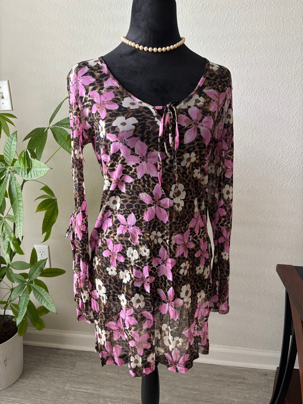 Floral Mesh Swimsuit Coverup Y2k Style